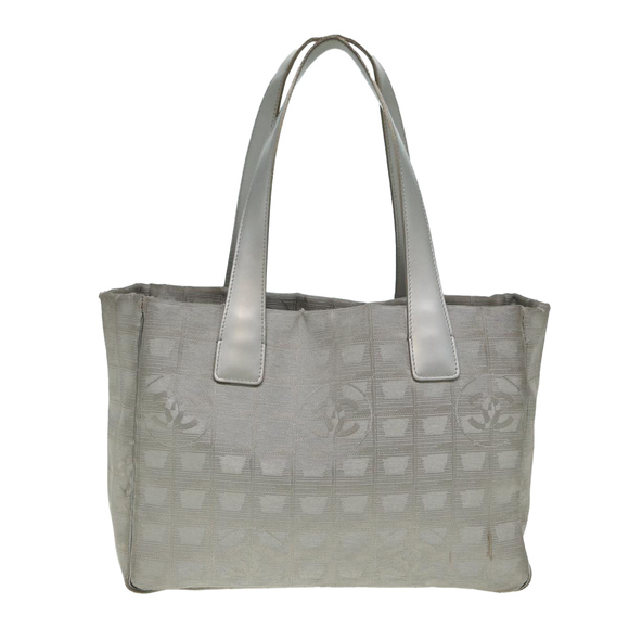 CHANEL New Travel Line Tote Bag Nylon Silver CC Auth bs17163 - Picture 2 of 16